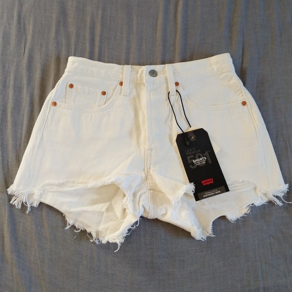 Levi's Pants - Levi's 501 Cutoff Shorts White
